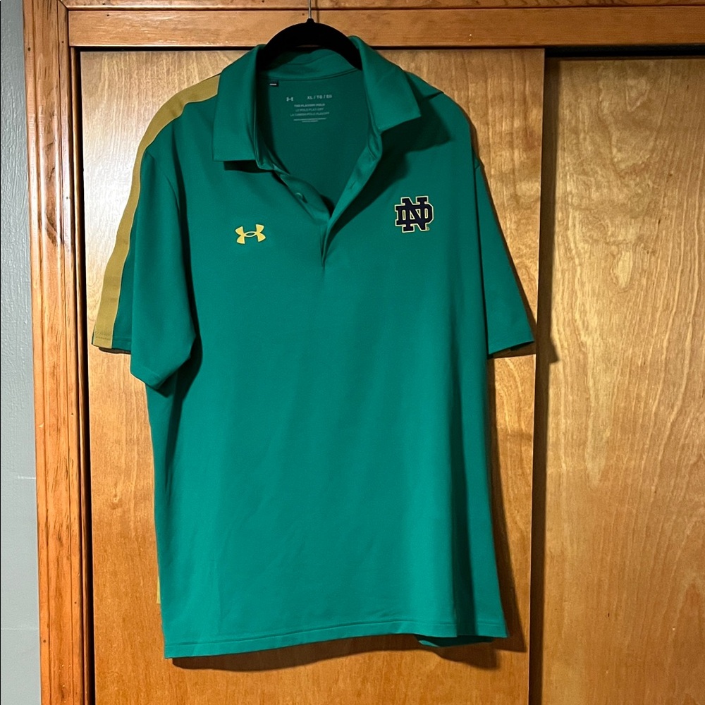 Under Armour Teal and Gold Polo Shirt